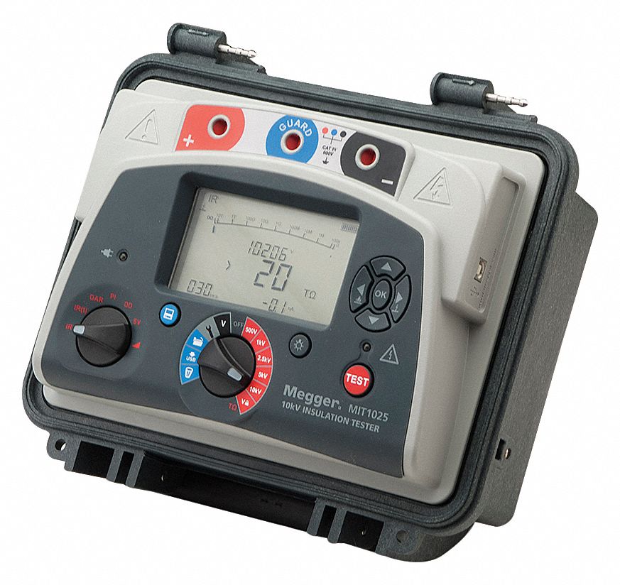 MEGOHMMETER AC/BATTERY 10KV,W DATA