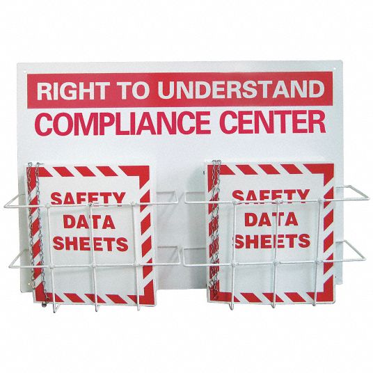 Right to Know Compliance Center, English, Red/White - Grainger