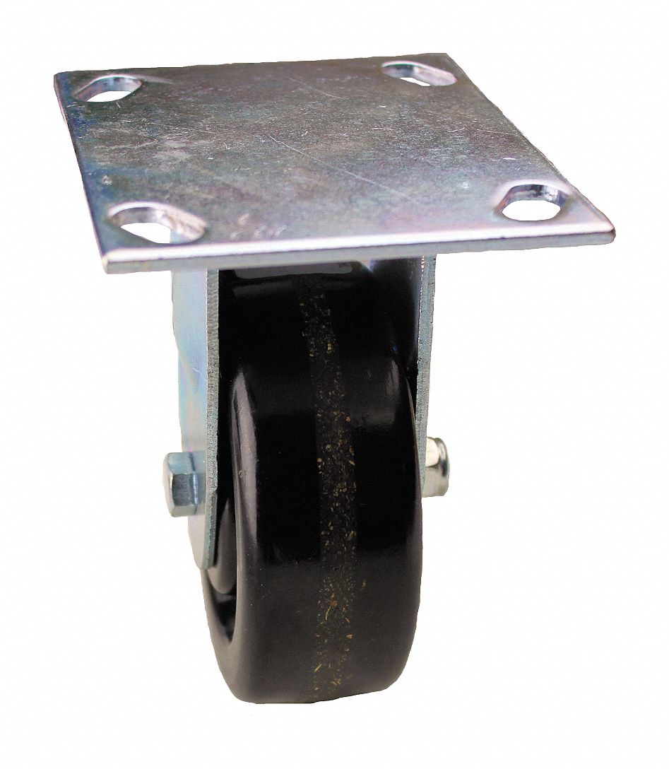 Plate Caster, Rigid, Phenolic, 450 lb, 5 in Wheel Dia. Grainger