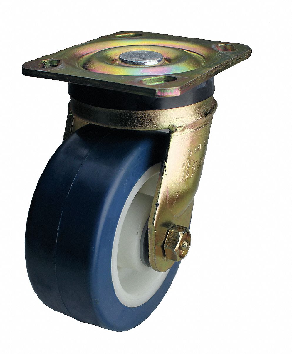 GRAINGER APPROVED Plate Caster, Swivel, Polyurethane, 750 lb, 5 in ...