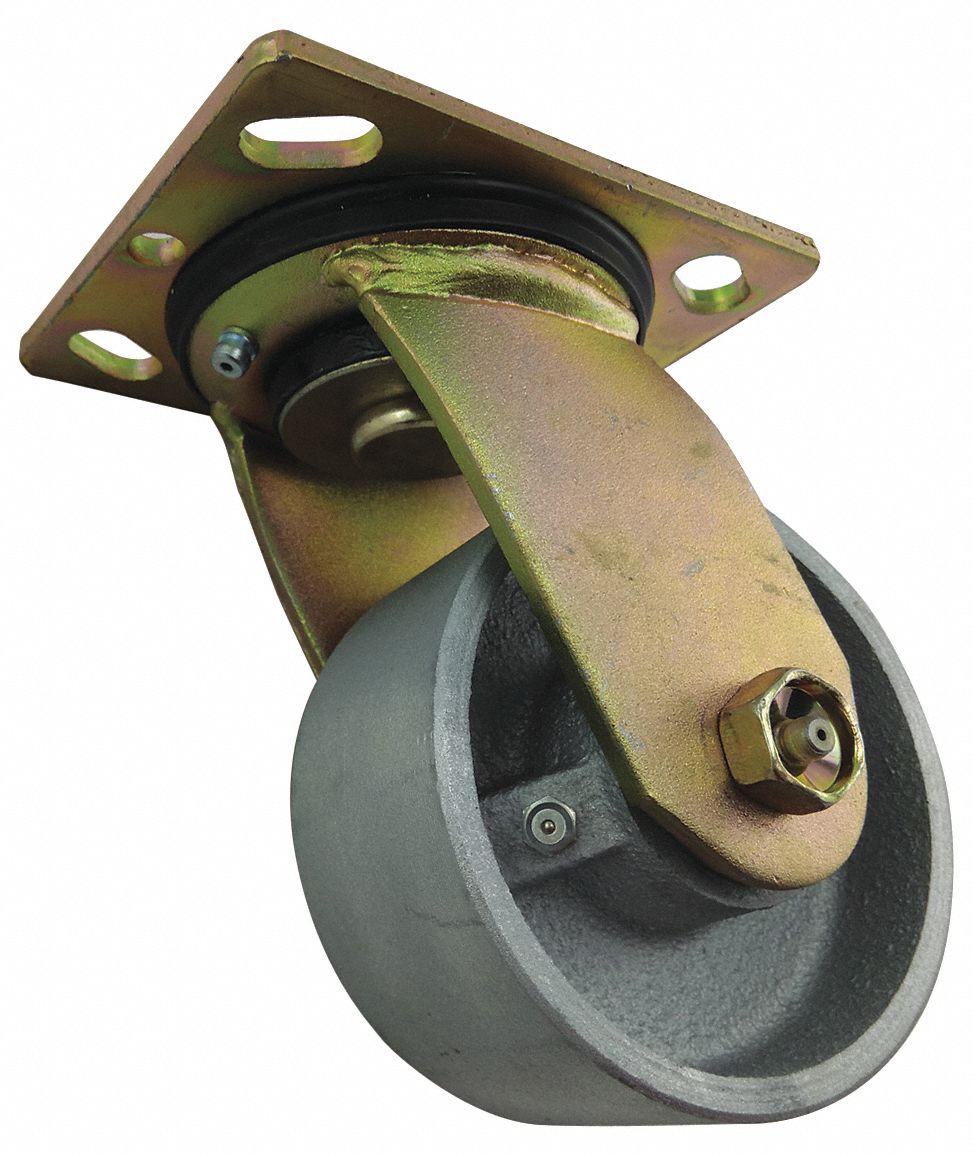 STANDARD PLATE CASTER, 4 IN WHEEL DIAMETER, 1000 LB, 5⅝ IN MOUNTING H, SWIVEL CASTER