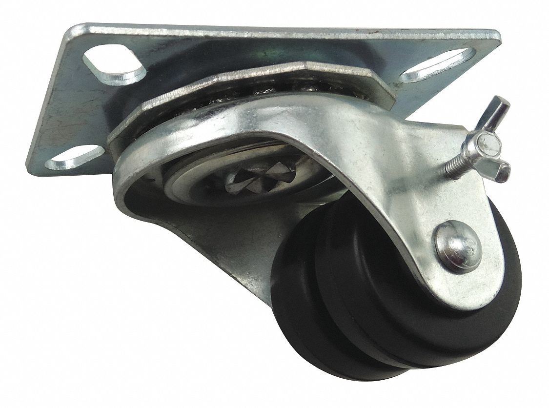 GRAINGER APPROVED LowProfile EasyTurn Standard Plate Caster 2 in