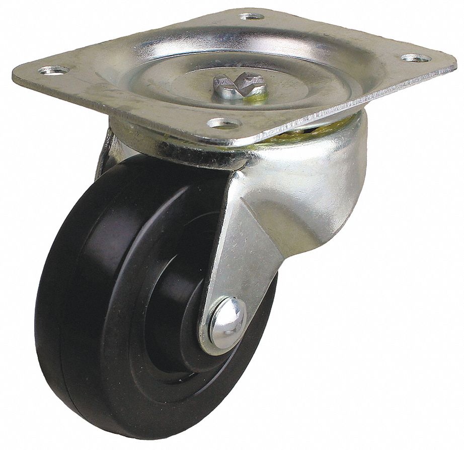 Plate Caster Swivel Rubber 4 15/16 H