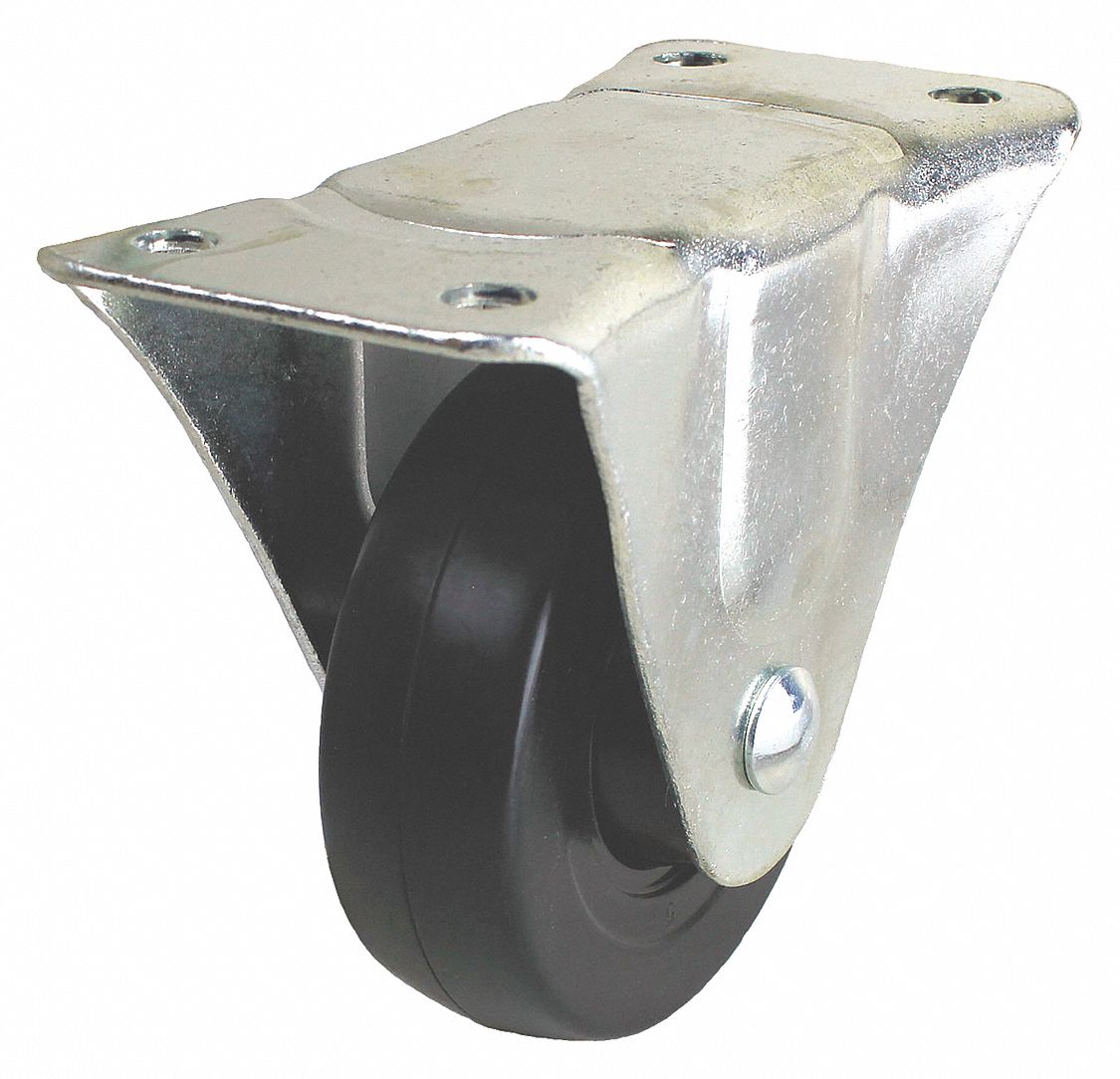 Plate Caster Rigid Rubber 4 15/16 H