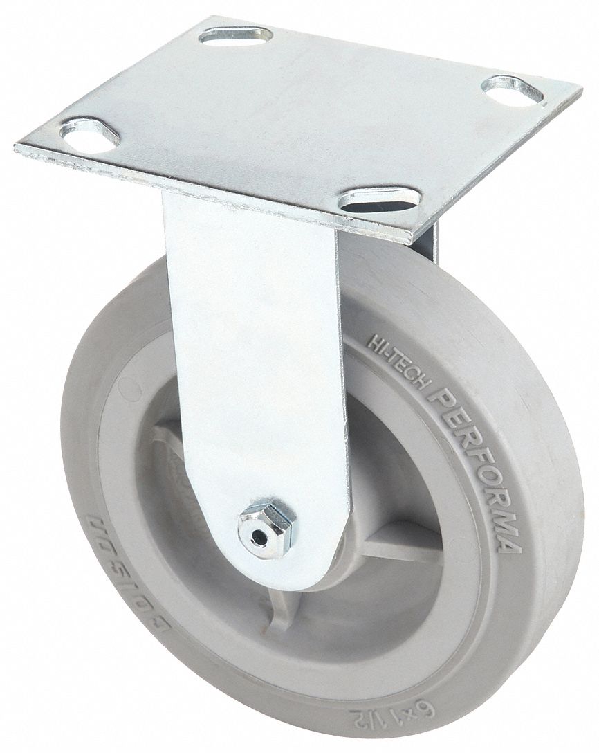 NSF-Listed Plate Caster, Rigid, 300 lb.
