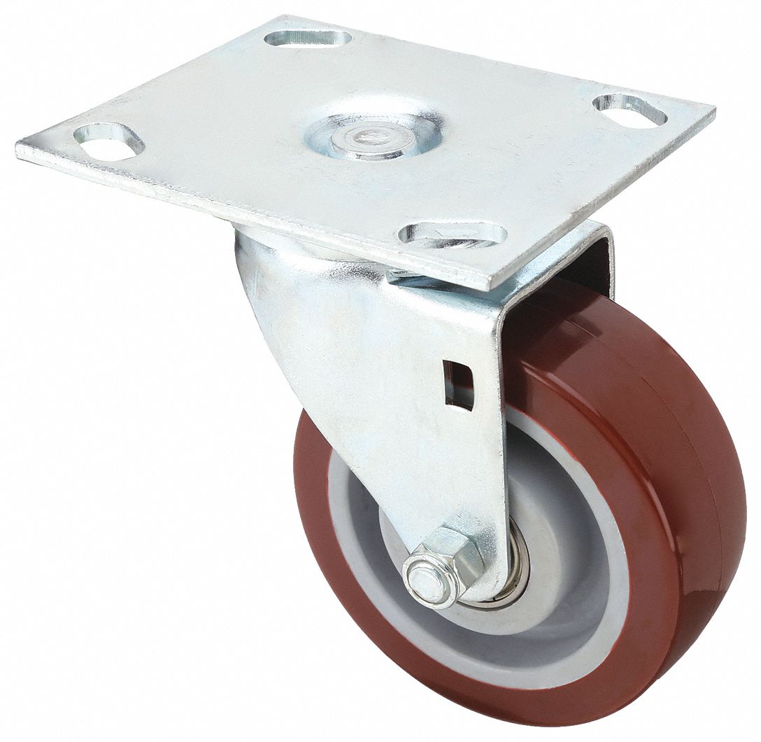 DEBRIS-RESISTANT LONG-SWIVEL-LIFE NSF-LISTED SANITARY PLATE CASTER, 4 IN WHEEL DIA