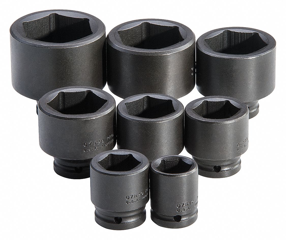 PROTO, 3/4 in Drive Size, 8 Pieces, Impact Socket Set - 33HD99