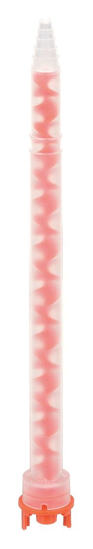 Mixing Nozzle: EPX, For 10:1 Mix Ratios, Orange, 8 3/4 in Long, Stepped Taper Tip, 36 PK