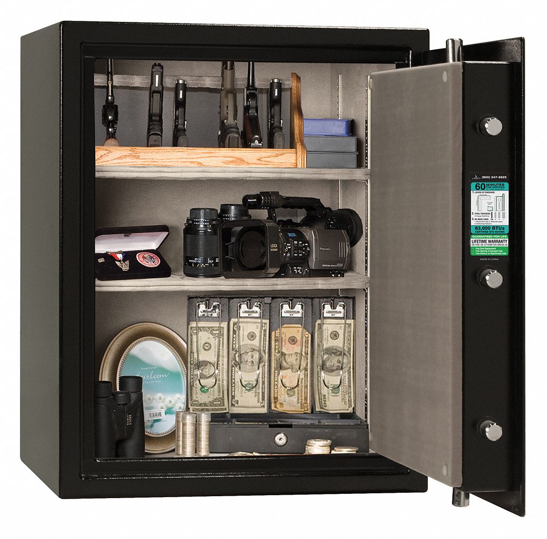 LIBERTY SAFE 3.7 cu ft Gun Safe, 260 lb Net Weight, 1 hr Fire Rating, Electronic Lock Style
