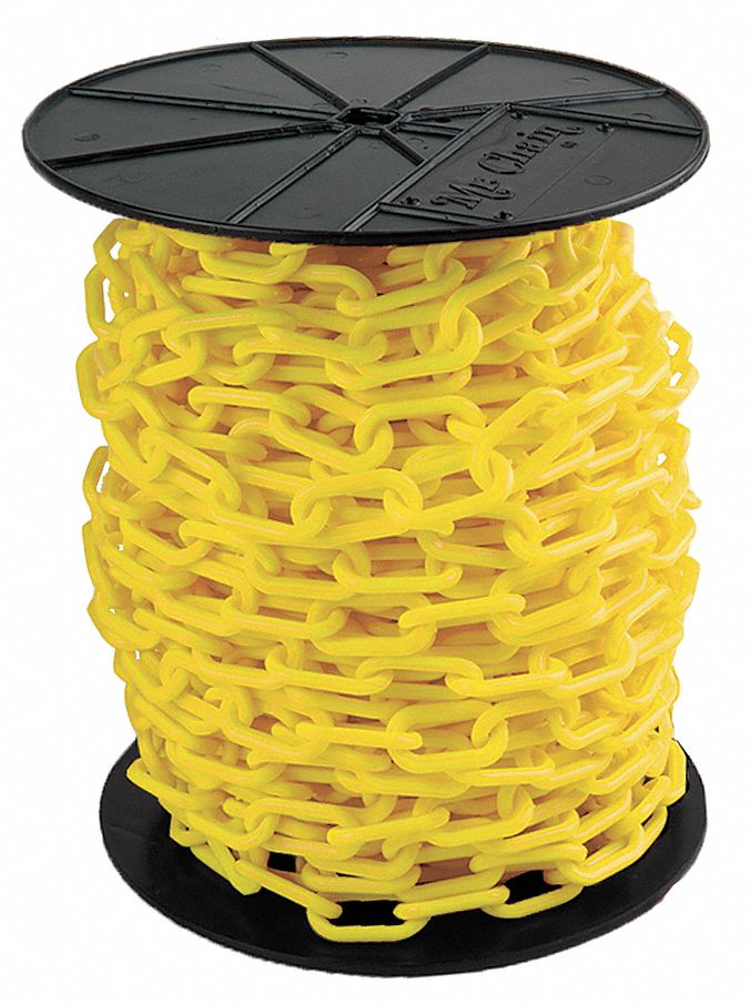 MR. CHAIN Plastic Chain, 11/2In x 200 ft., Yellow 33HF9730102