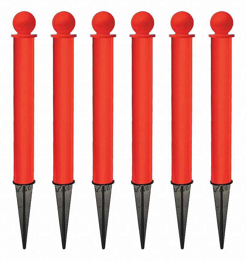 GROUND POST,RED,NON-REFLECTIVE,PK6