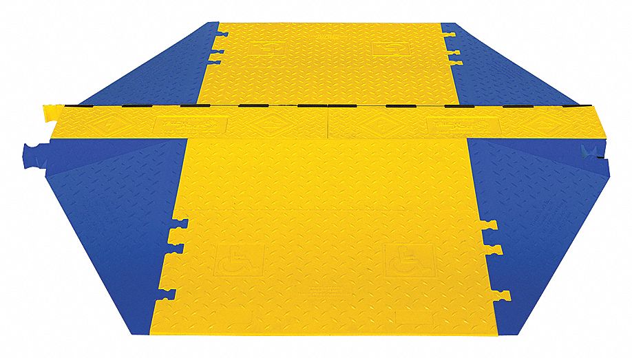 CABLE PROTECTOR KIT, 5 CHANNEL, BLACK/BLUE/YELLOW, 77 7/8 X 3 IN, POLYURETHANE