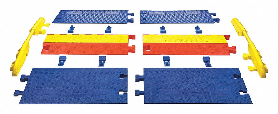 RAIL, 1 CHANNEL, 6½ IN MAX CABLE D, 3 IN W, 2 IN H, 47½ IN L, 40, 300 LB/AXLE, YELLOW