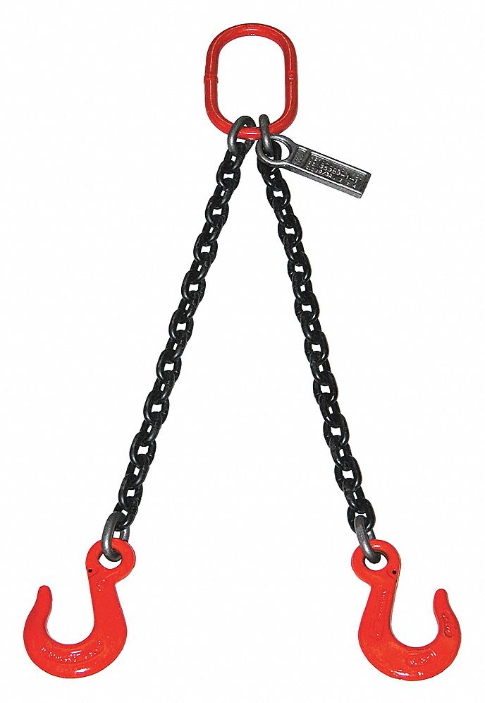 GR100 2-Leg 3/8 Lifting Chain Sling with adjuster (15,200lb Rated at 60°)  —