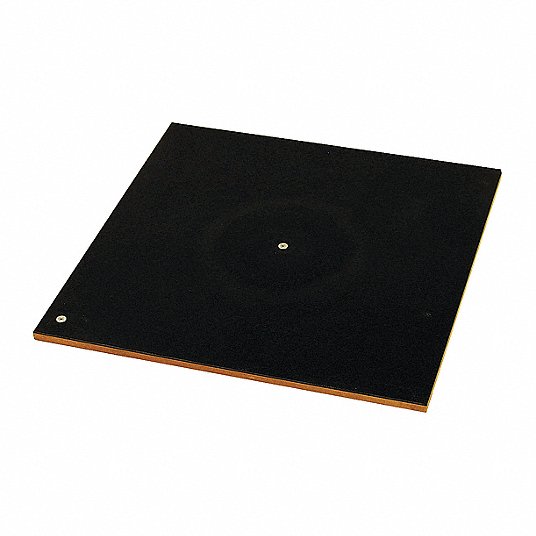 Cutting Mat: 18 in Lg, 18 in Wd, 1/4 in Thick, Black/Tan