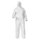 HOODED COVERALLS, A35, 2XL, ELASTIC CUFF WRIST/ANKLES, MICROPOROUS FILM, WHITE