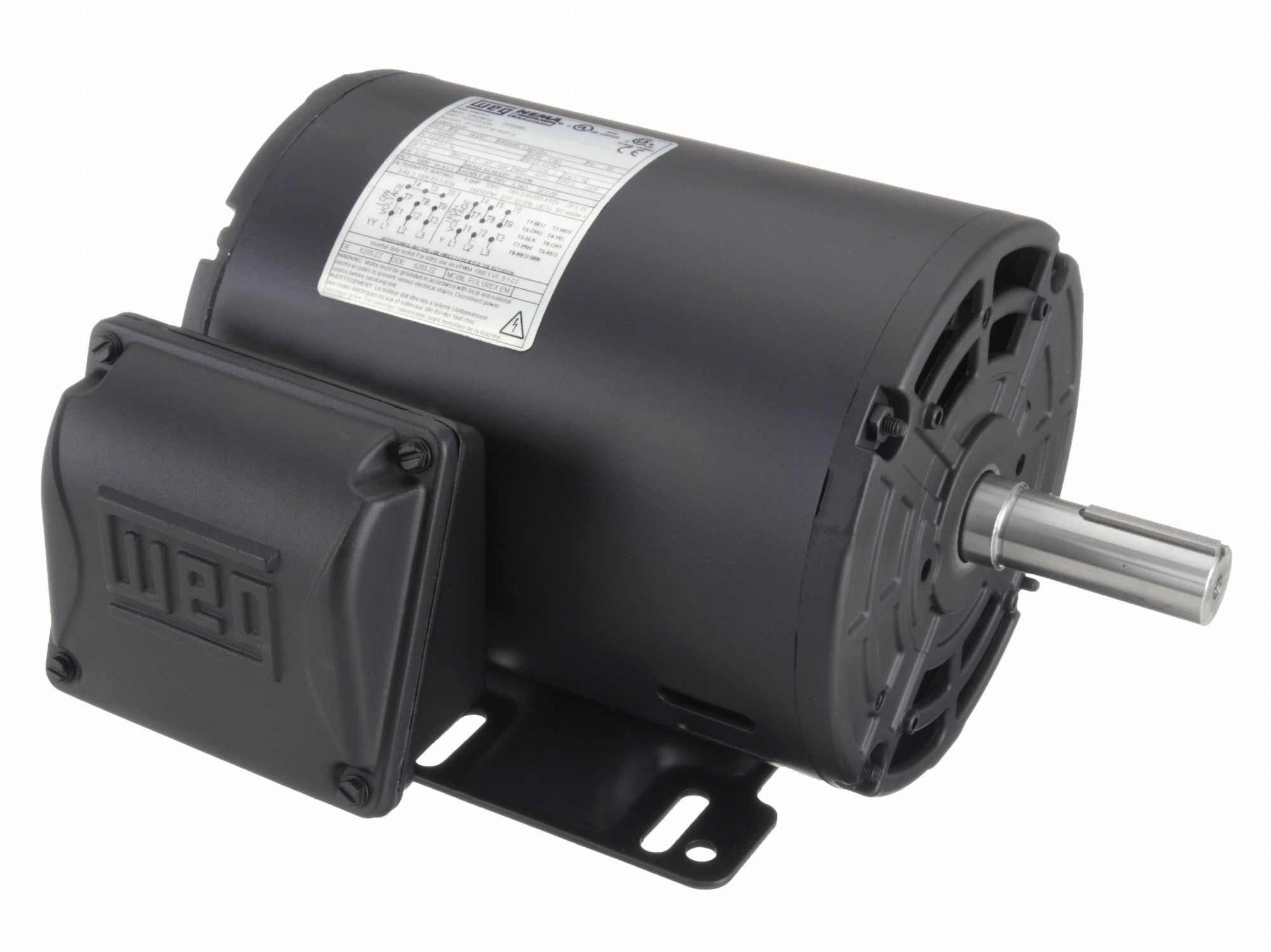 MOTEUR,TRIPHASE,1HP,1760,230/460V,1.51A