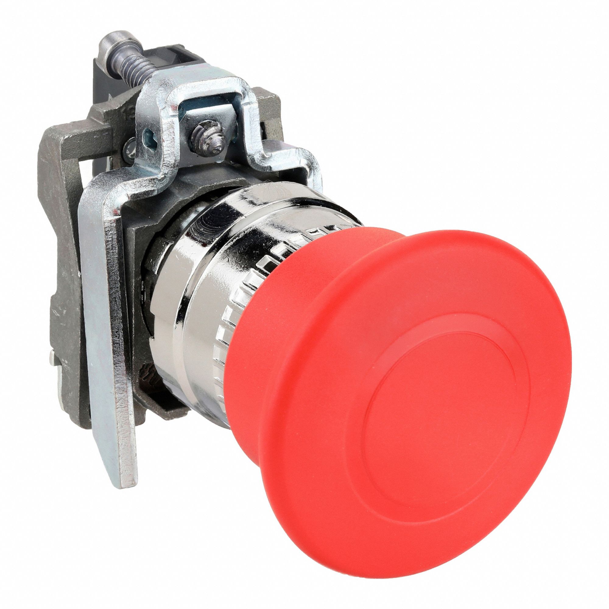 BOUTON POUSSOIR D'ARRÊT D'URGENCE, 1 NF, MÉTAL, TAILLE DE MONTAGE 40 MM, ROUGE