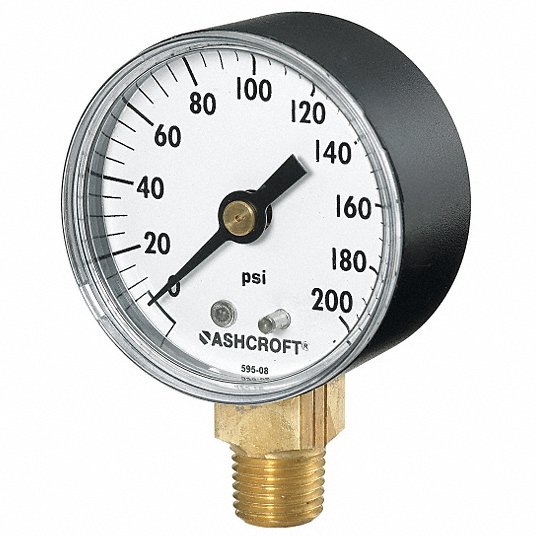 Ashcroft 25w1005 H 02l Pressure Gauge 0 Brass 1/4 NPT for sale online 30 PSI 