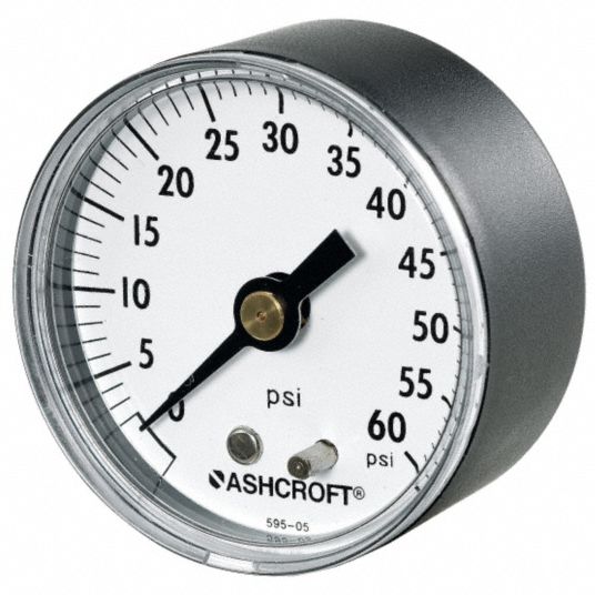 ASHCROFT Pressure Gauge, 0 to 100 psi Range, 1/4 in NPT, +/-3-2-3% ...