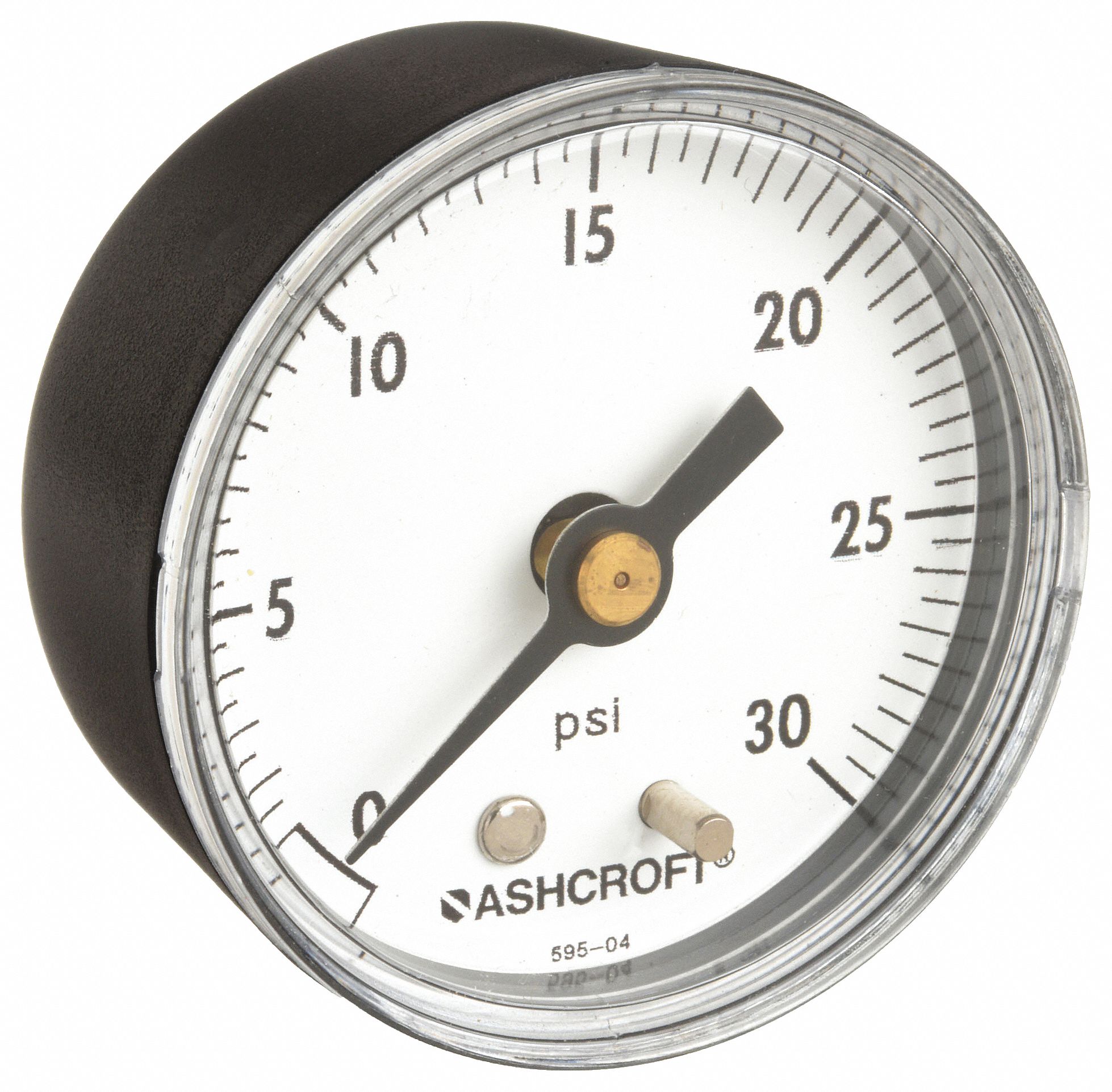 GAUGE,PRESSURE,0 TO 30 PSI,BACK,2 IN