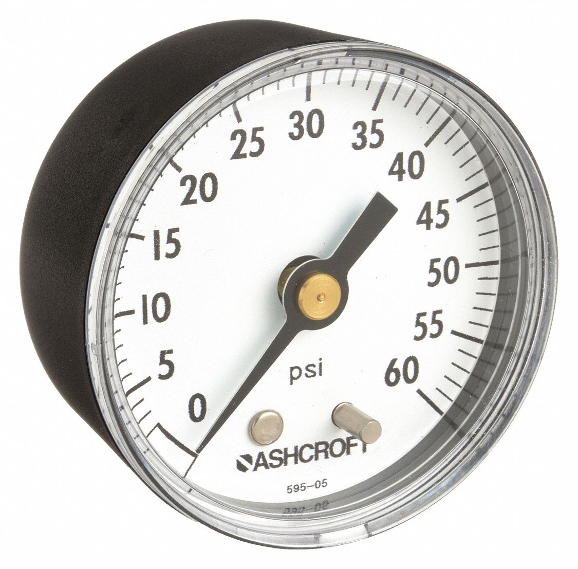 GAUGE,PRESSURE,0 TO 60 PSI,BACK,2 IN