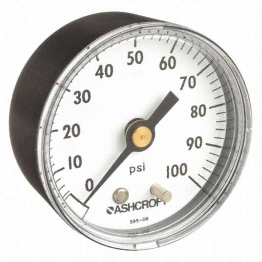 Ashcroft 20w1005ph02b100#Gauge,Pressure,0 to 100 psi,Back,2 in., Black