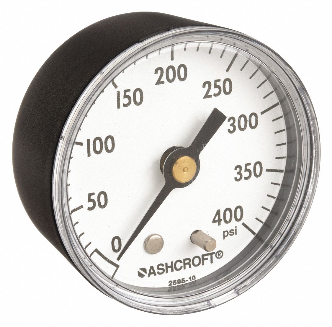 GAUGE,PRESSURE,0 TO 400 PSI,BACK,2 IN.