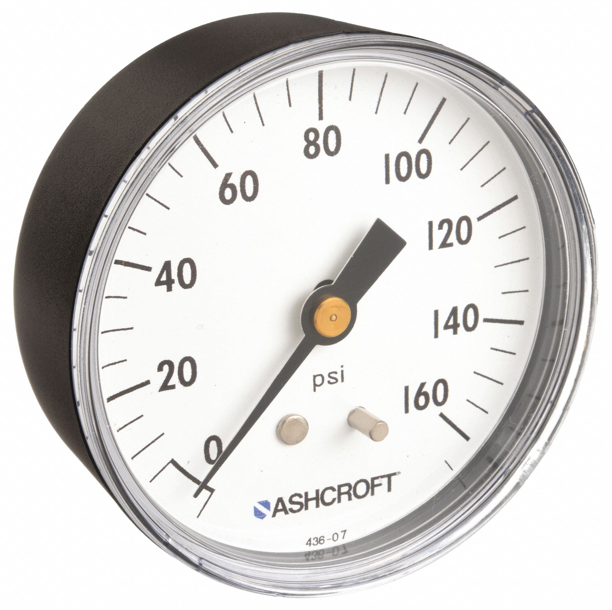 ASHCROFT Industrial Pressure Gauge: 0 to 160 psi, 2 1/2 in Dial, 1/4 in NPT  Male, Center Back