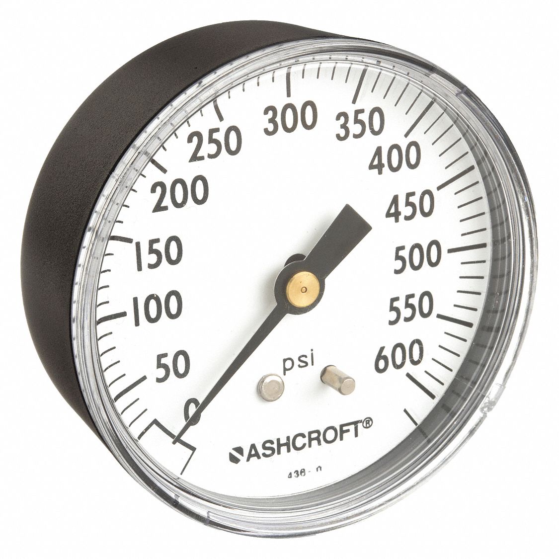 ASHCROFT, 0 to 600 psi, 2 1/2 in Dial, Industrial Pressure Gauge