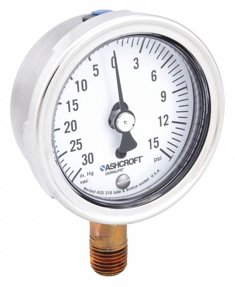 GAUGE,COMPOUND,30IN HG VAC-0/15PSI,304SS