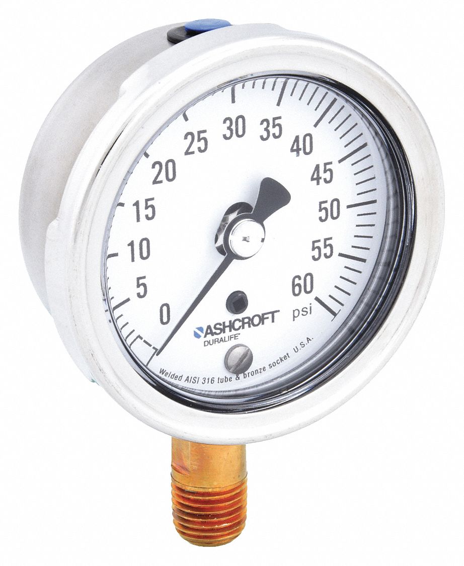 GAUGE,PRESSURE,0 TO 60 PSI,1 PERCENT