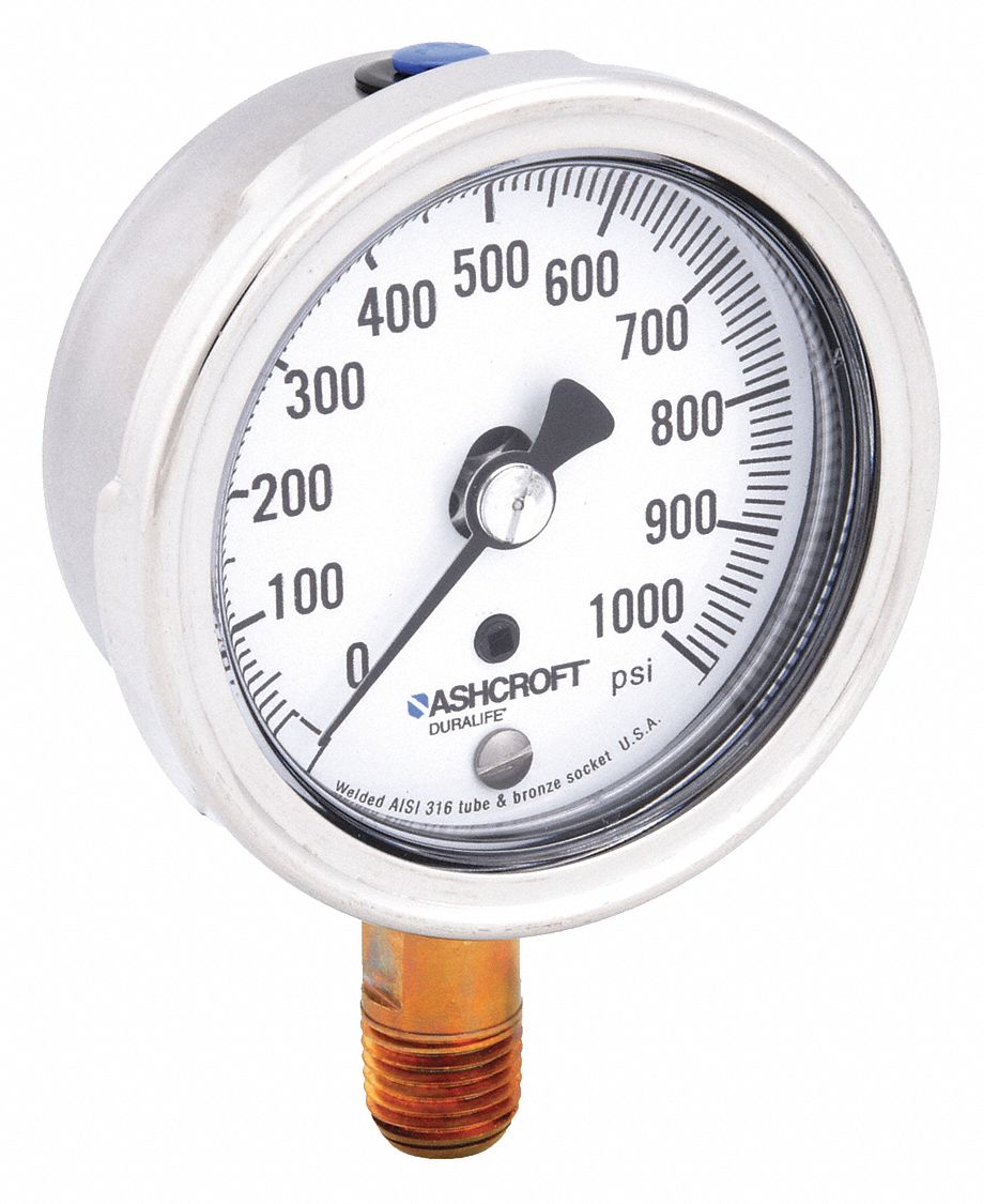 MANOMETRE,0-1000 LB/PO2,BAS