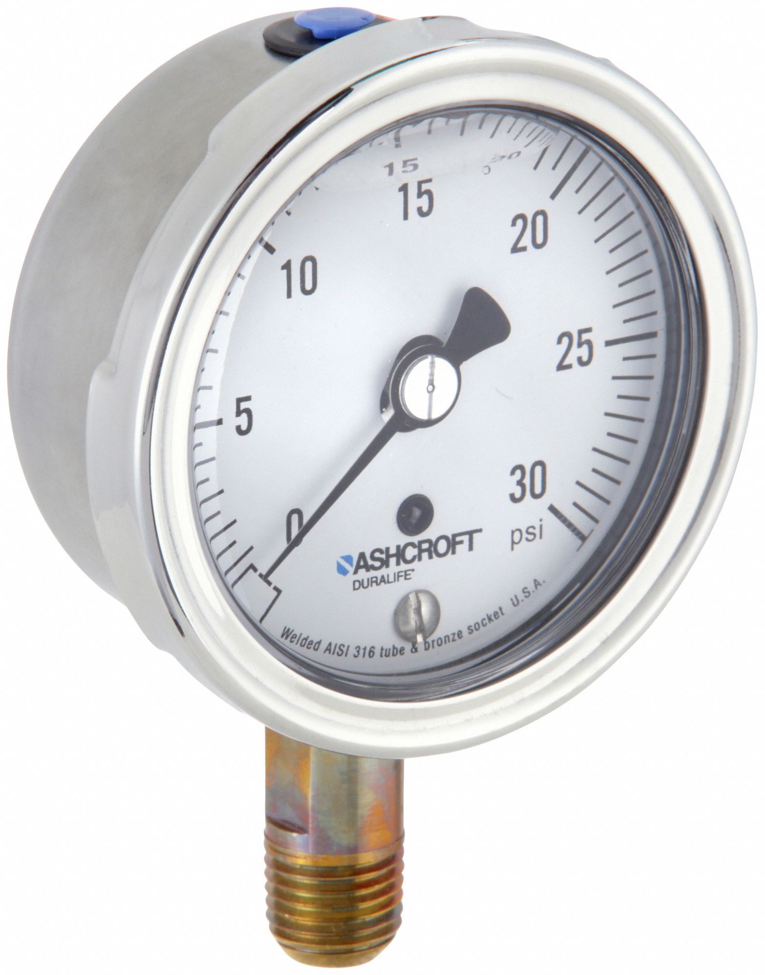 GAUGE,PRESSURE,0 TO 30 PSI,1.5 PERCENT
