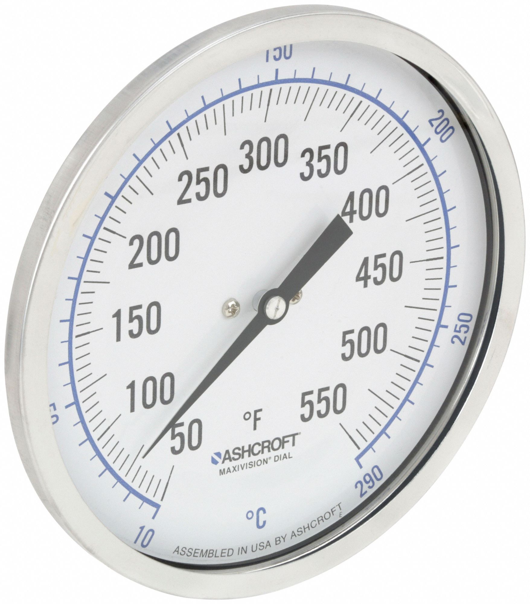 DIAL THERMOMETER,50 TO 500 DEG F