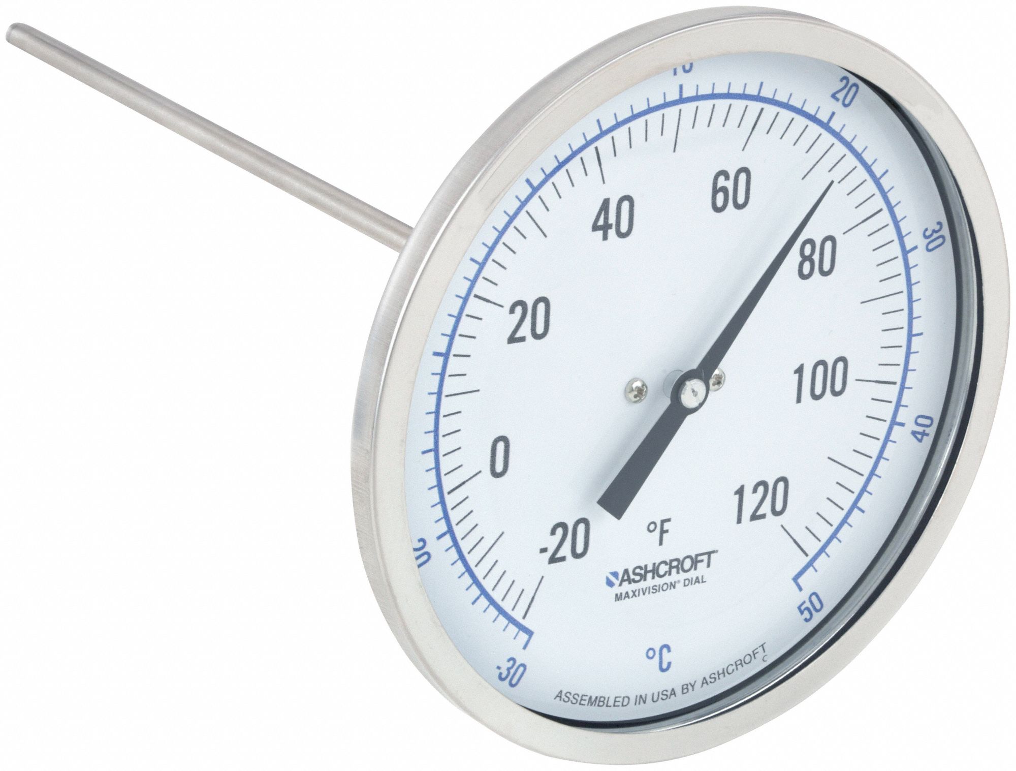 DIAL THERMOMETER,1 PERCENT ACC