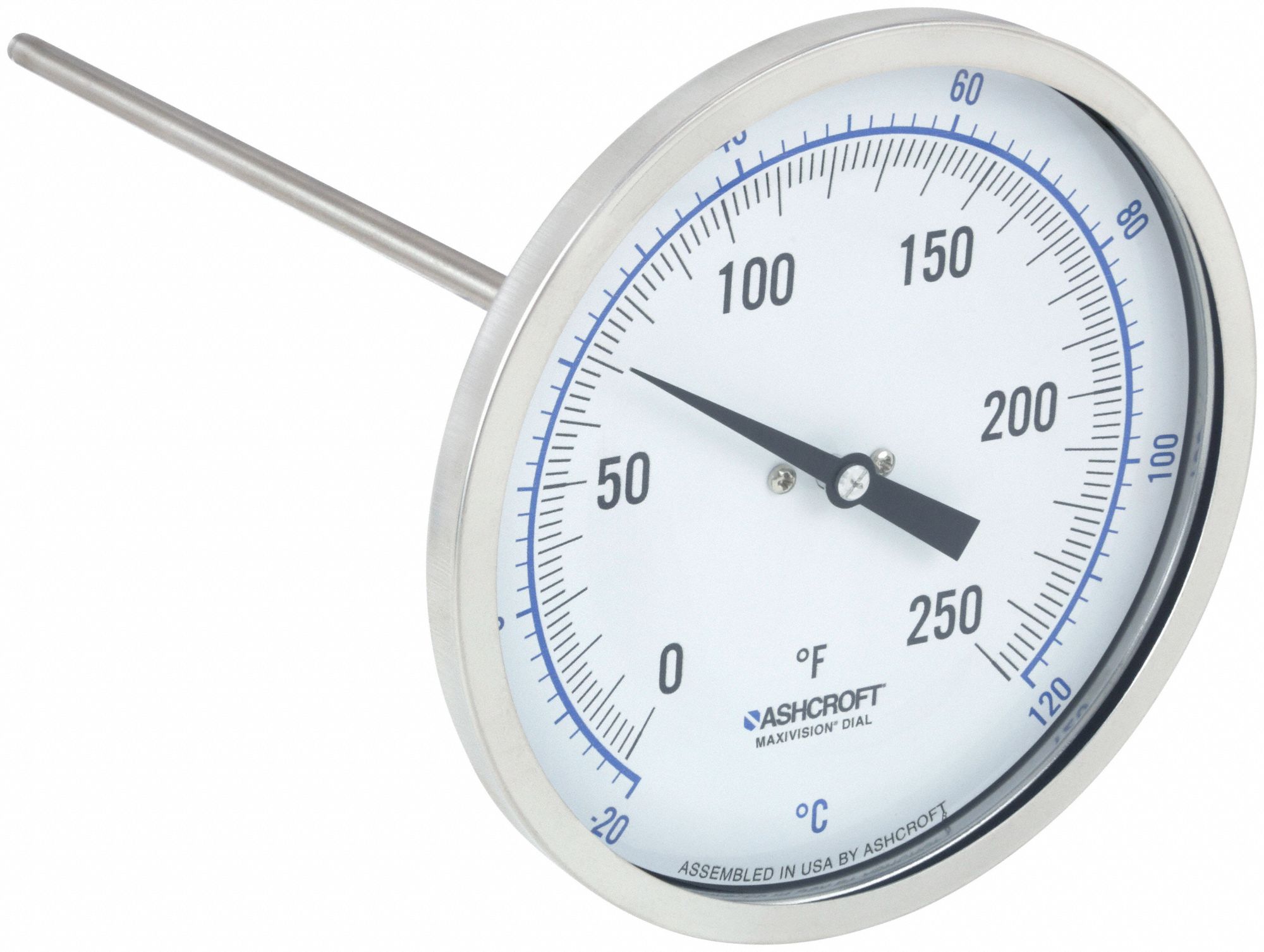 DIAL THERMOMETER,SILICONE DAMPENING