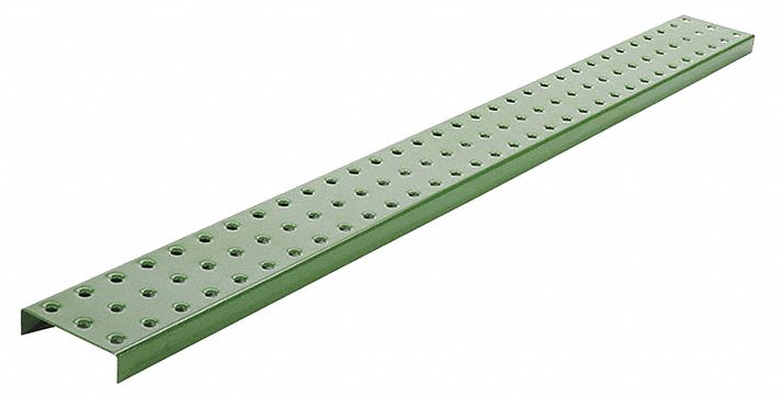 Pegboard Panel: Round, 1/4 in Peg Hole Size, 16 in x 30 in x 5/8 in, Steel, Green