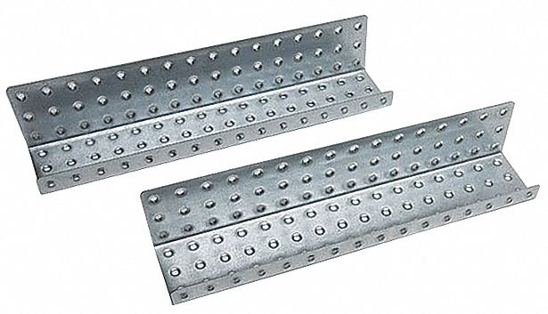 Shelf: For Round Pegboard Hole Shape, 16 in x 3 in x 5 in, Steel, Silver, Zinc-Plated