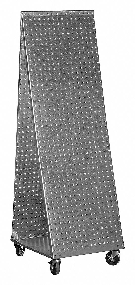 A-Frame Pegboard Truck Kit: Round, 1/4 in Peg Holes, 16 in x 20 in x 51 in, Silver