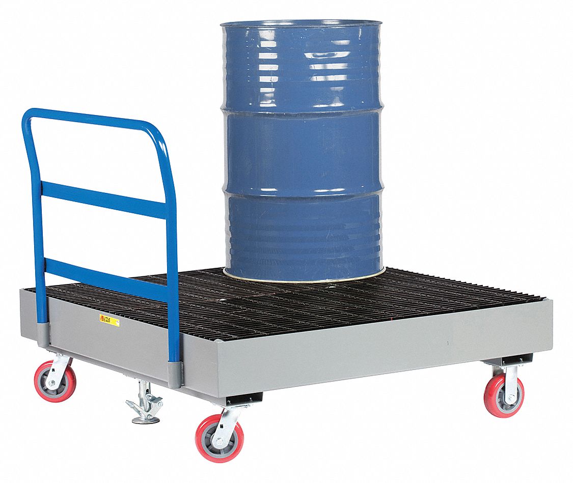 33HY65 - Four Drum Spill Platfrm Cart 15-1/2in H.