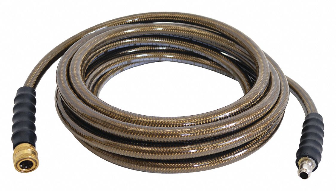 Cold Water Hose: 3/8 in Hose Inside Dia., 25 ft Hose Lg, Polyurethane, 3/8 in x 3/8 in Fitting Size