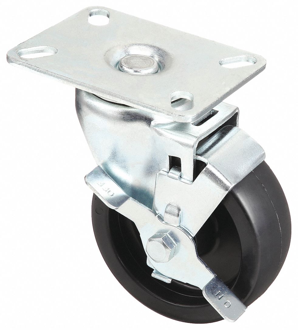 4 In Wheel Dia., 300 Lb, NSF-Listed Sanitary Plate Caster - 33J015 ...