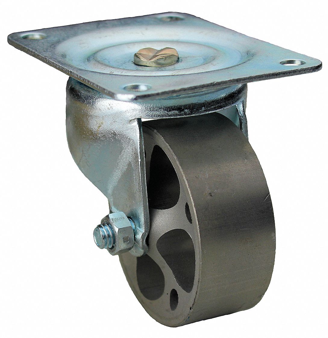 Plate Caster, Swivel, Cast Iron, 300 lb, 3 in Wheel Dia. Grainger