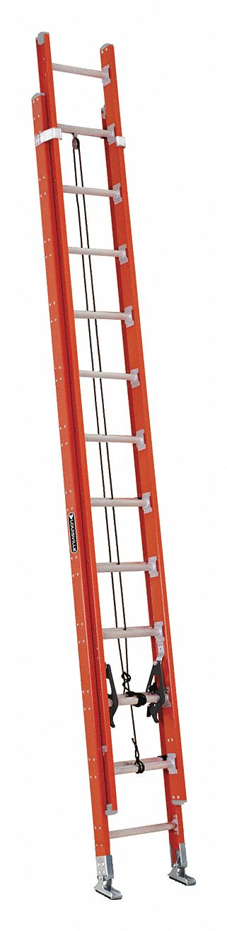 LOUISVILLE, 24 ft Overall Ht, Fiberglass, Extension Ladder - 33J673 ...