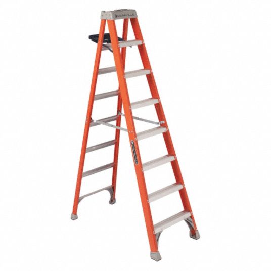 LOUISVILLE 8 ft 300 lb Load Capacity Fiberglass Stepladder - 33J682 ...