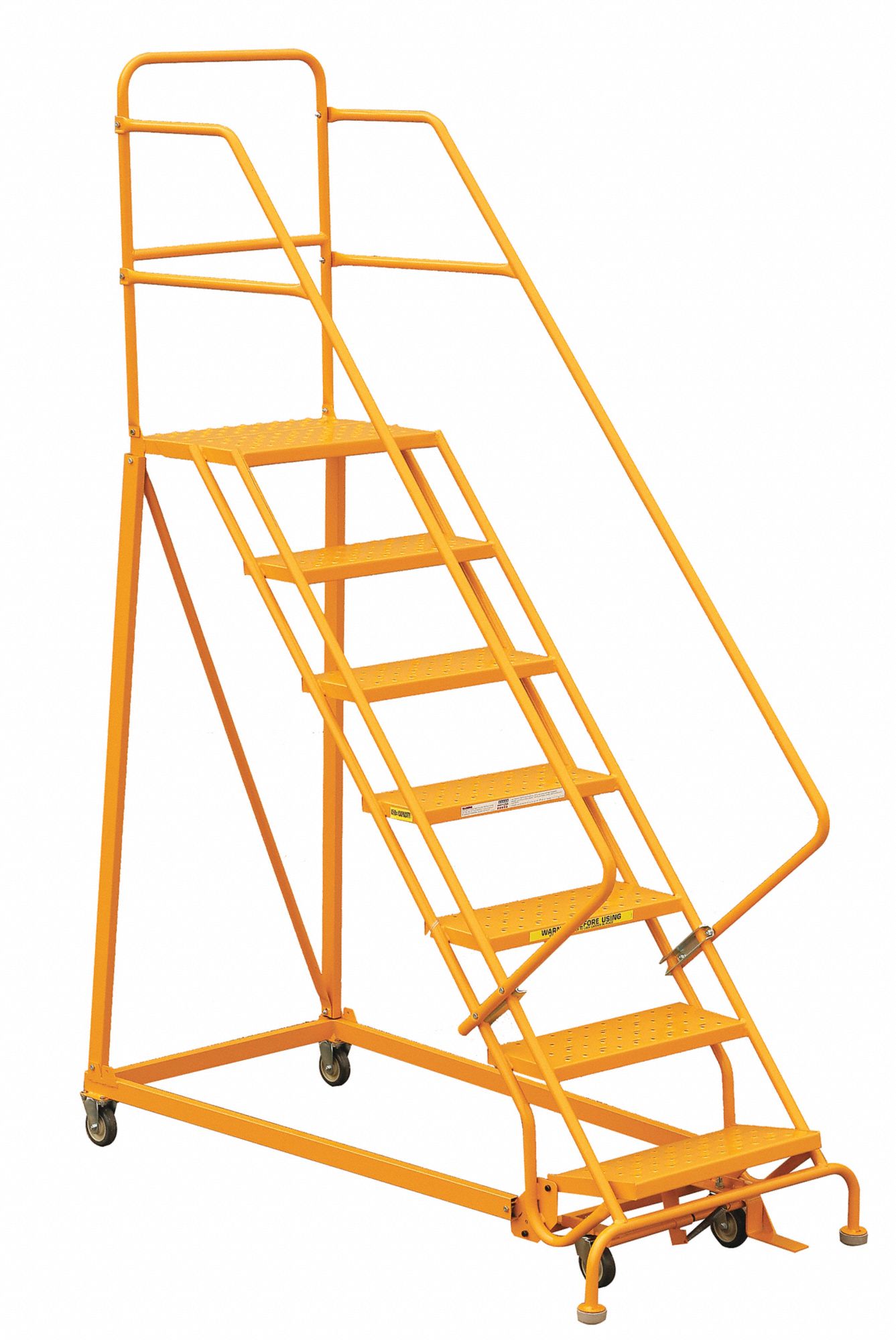 7 Step Rolling Ladder Perforated Step Tread 106 In Overall Height