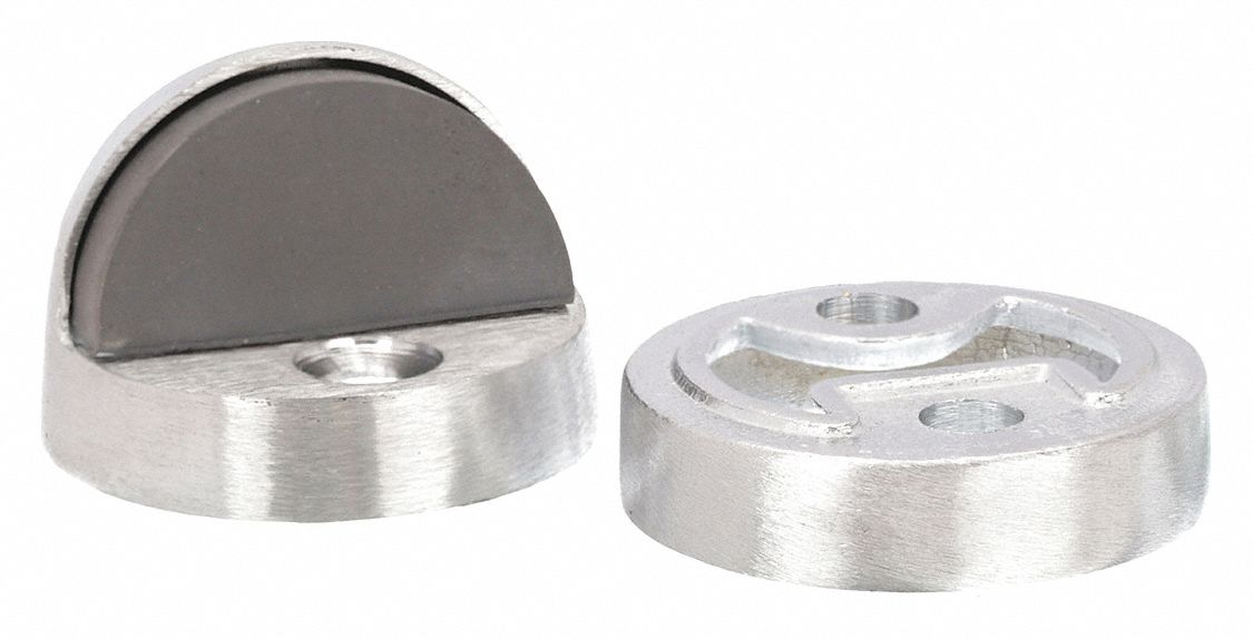 Floor Mount, Satin Chrome, Dome Door Stop 33J78633J786 Grainger