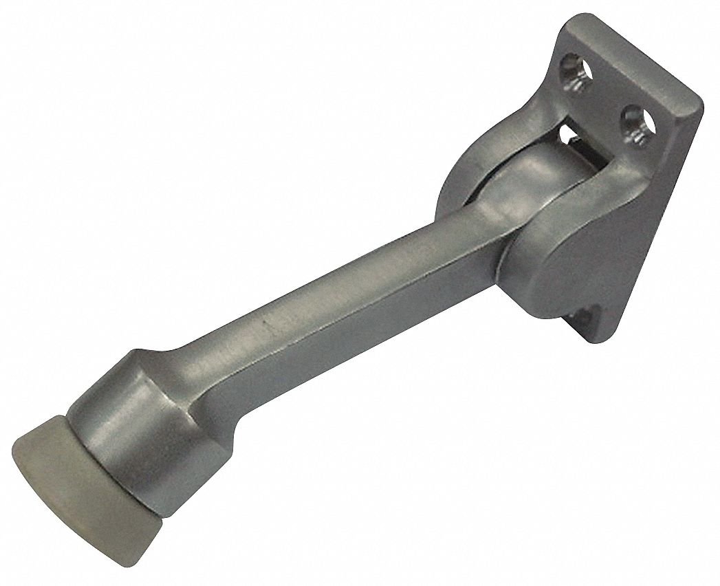 GRAINGER APPROVED Lever Door Holder, Stn Chrome, Solid Brass 33J791