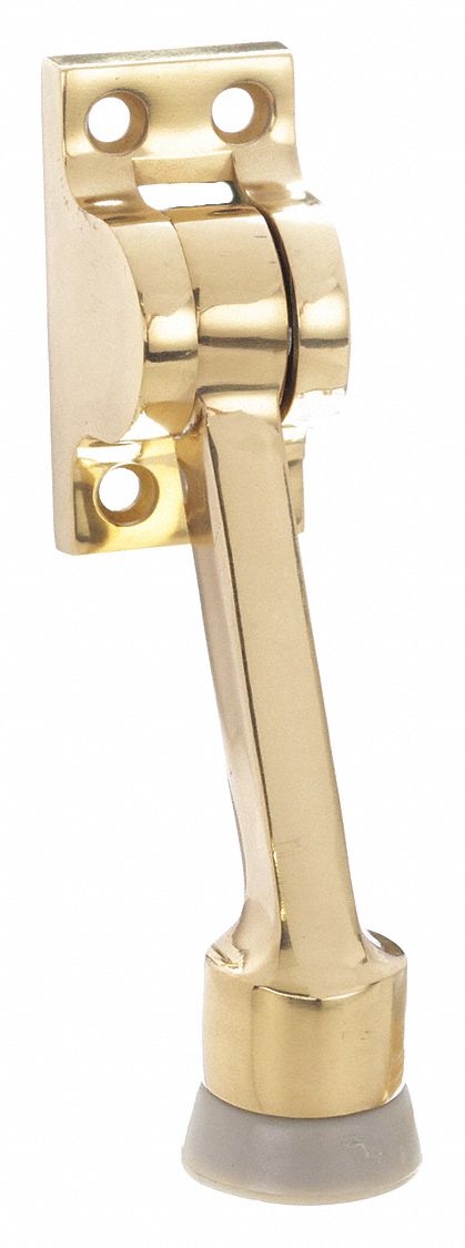 LEVER DOOR HOLDER,POL BRASS,SOLID B